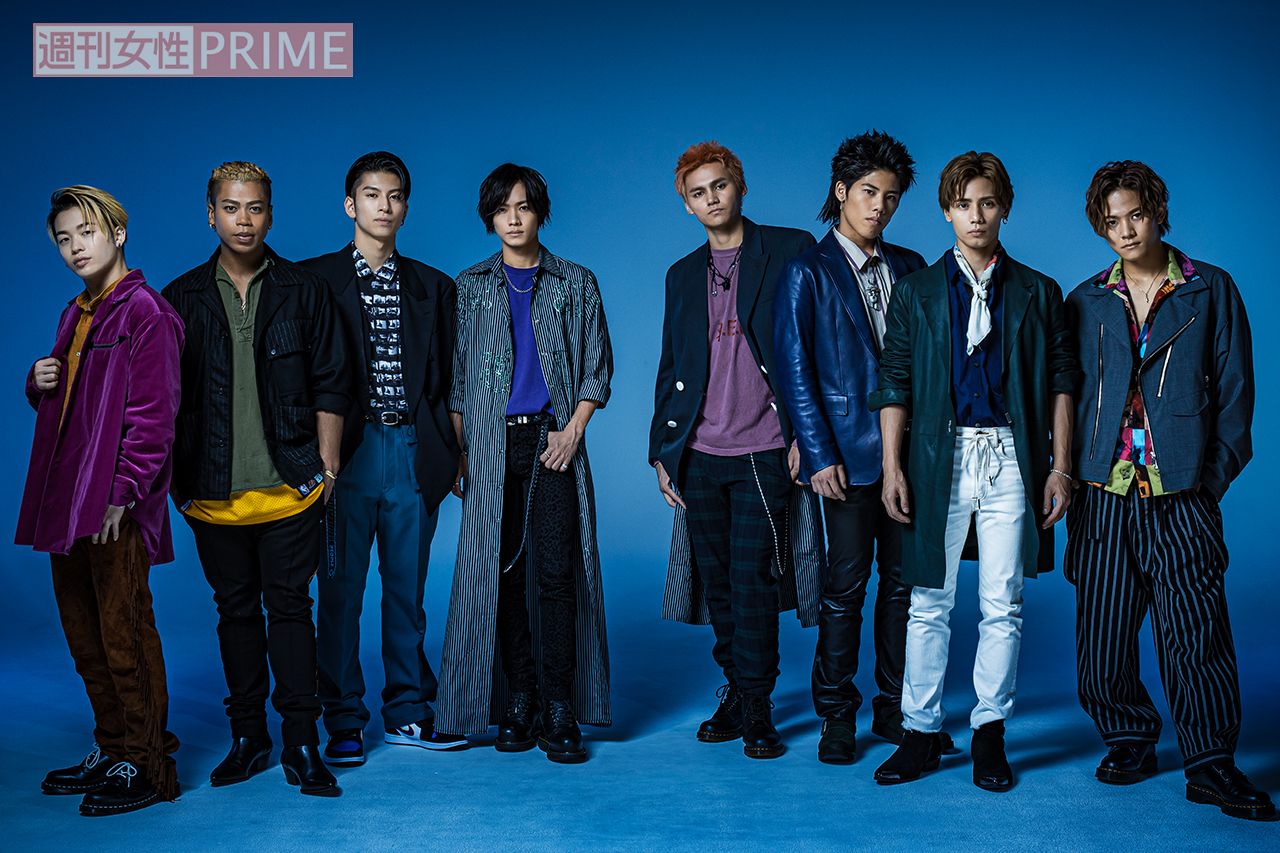 （左から）山本彰吾、LIKIYA、長谷川慎、川村壱馬、龍、後藤拓磨、神谷健太、岩谷翔吾　撮影／廣瀬靖士