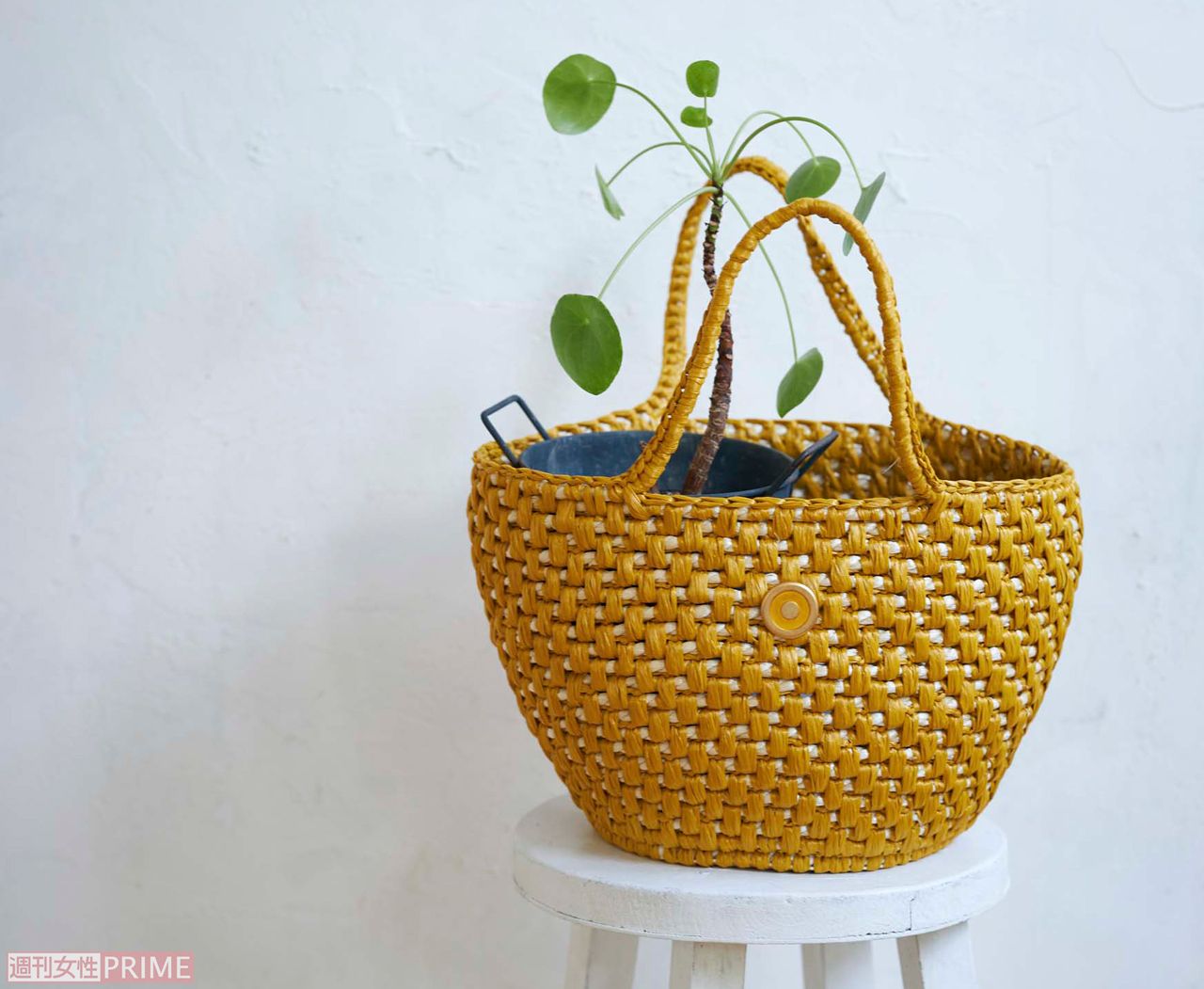 『3時間でできるかごバッグ』　撮影／廣瀬靖士　スタイリング／川村繭美