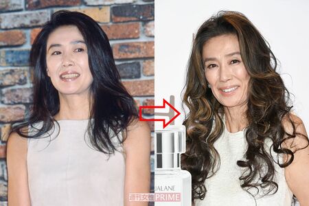 萬田久子「ロングは若いうちならストレート風、毛が細くなったらカールが加齢を華麗に見せます。高身長なので長い髪が素敵」（左は2001年）