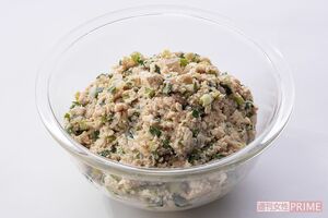 木綿豆腐の水けをしっかりきると水っぽくなりません。肉と豆腐がほぼ半々の割合でヘルシー。（撮影／廣瀬靖士）