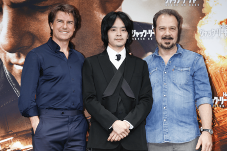 '16年11月、『ラストサムライ』で共演の池松壮亮と再会した『ジャック・リーチャーNEVERGOBACK』会見