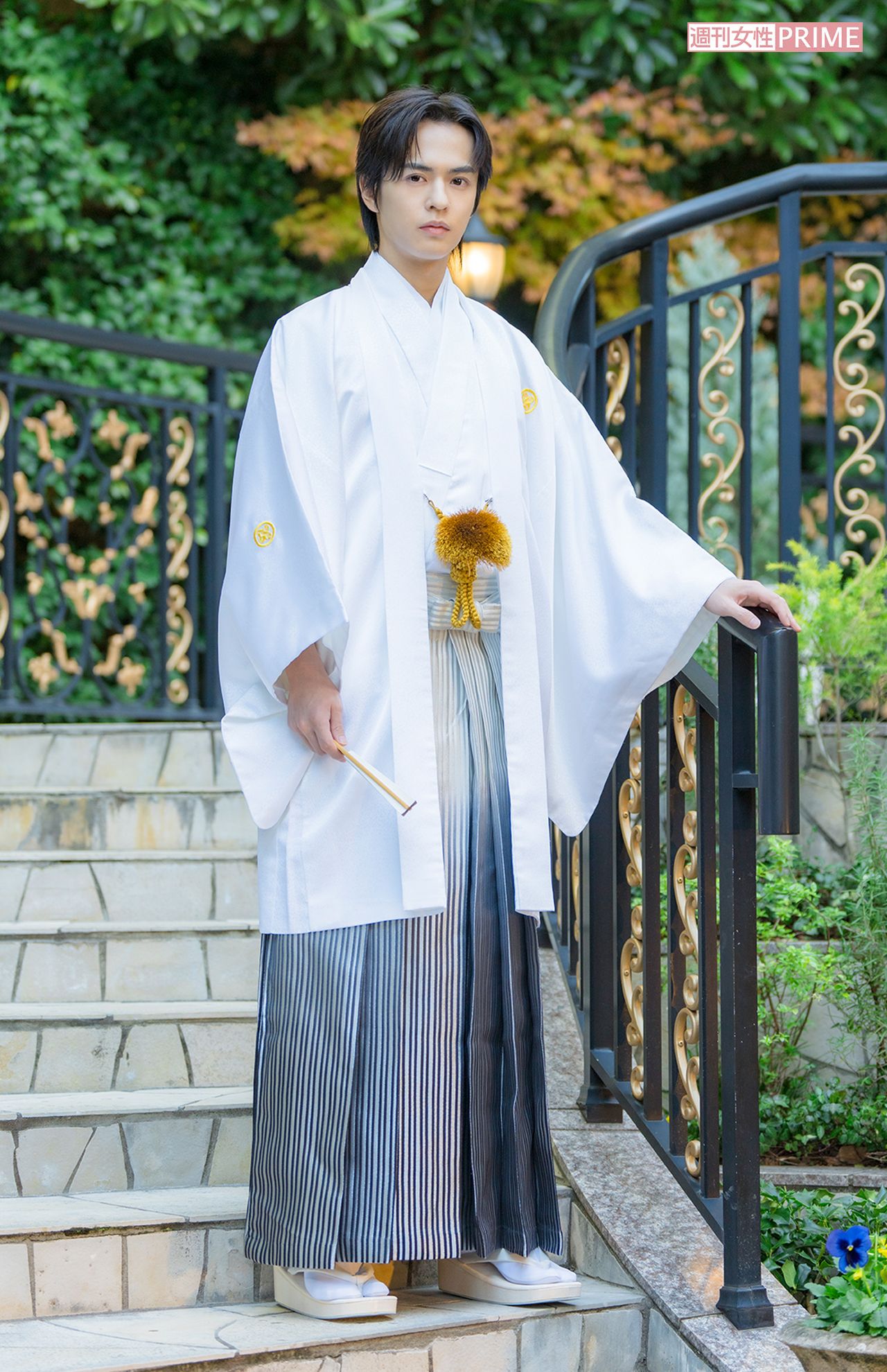 オスカープロモーション2025年新春晴れ着撮影会にて奥野壮。凛とした和装に身を包んで　撮影／伊藤和幸