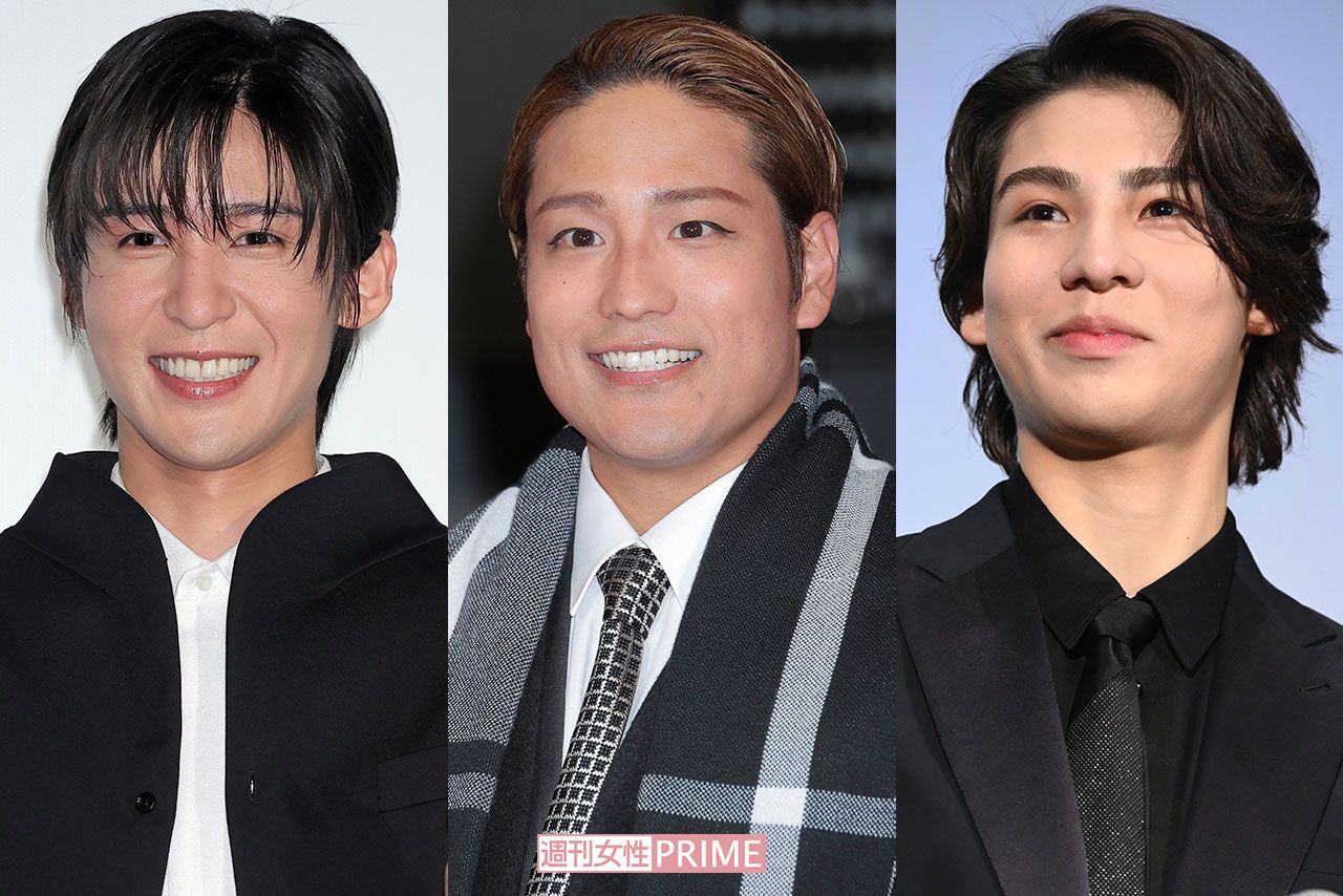 （左から）Snow Man目黒蓮、WEST.桐山照史、Snow Manラウール