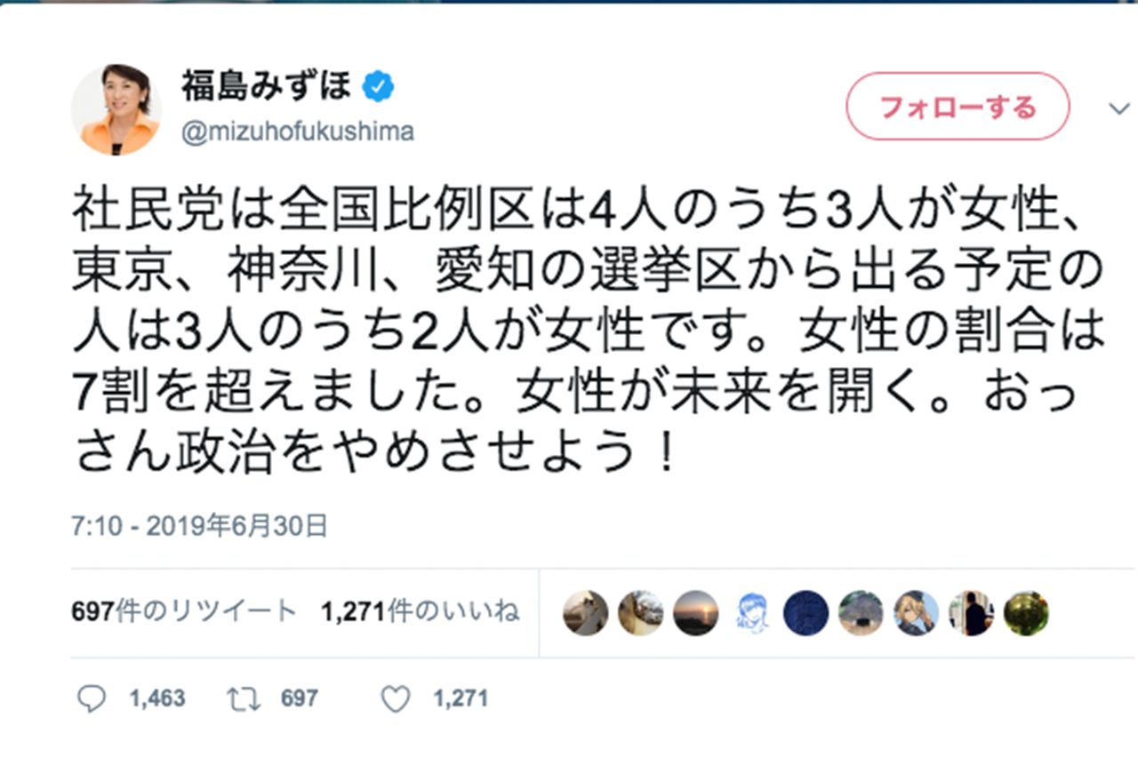 炎上中している福島みずほ議員のツイート