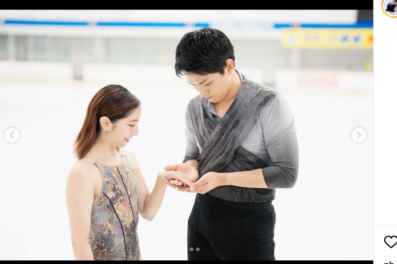 婚約を発表した『りくりゅう』ペアの木原龍一、三浦璃来（本人のインスタグラムより）