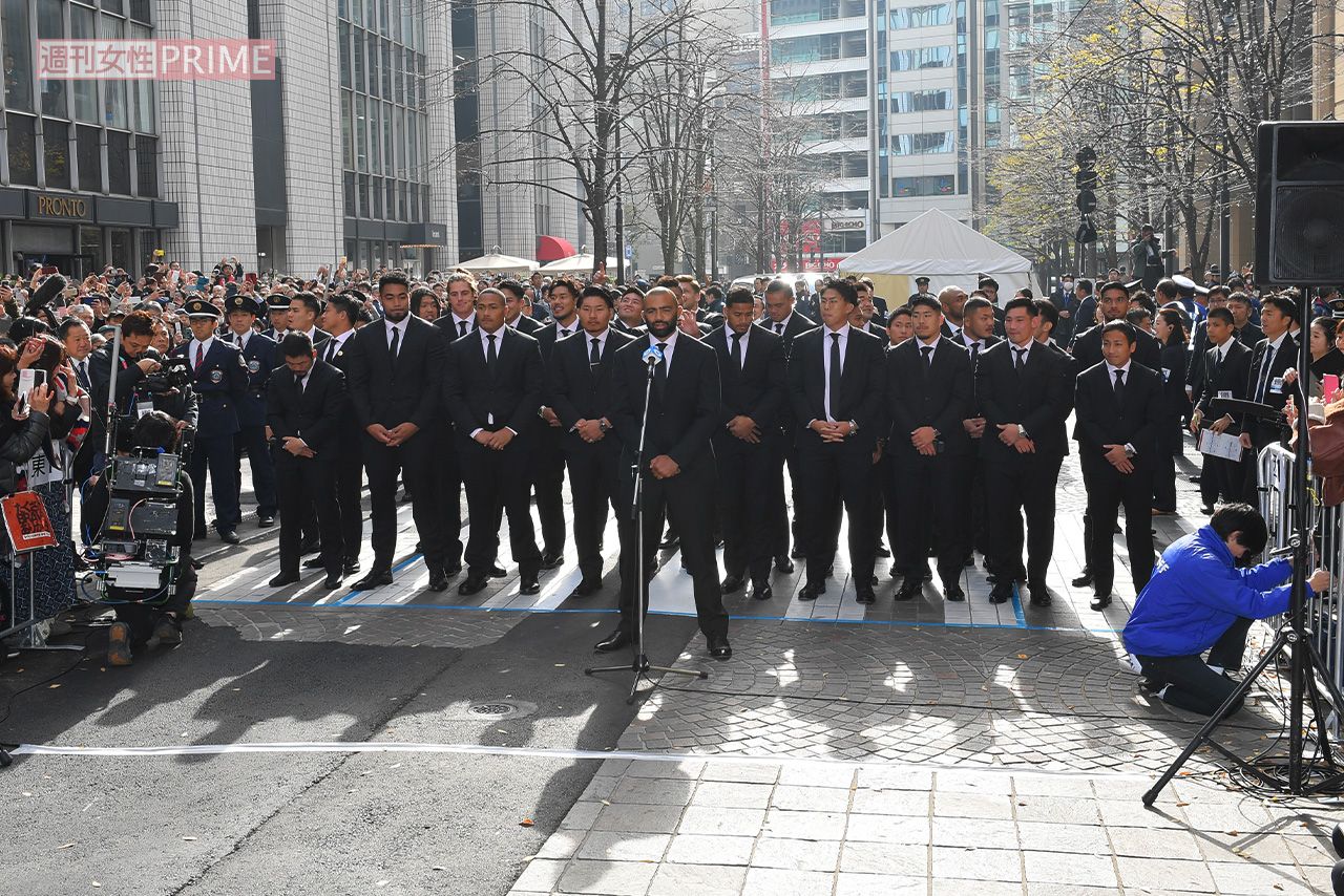 2019年12月、東京・丸の内で行われたラグビー日本代表パレード