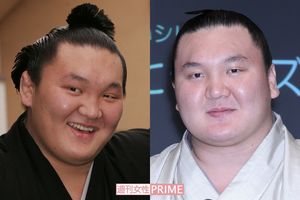 白鵬。左が大銀杏で右がちょんまげ