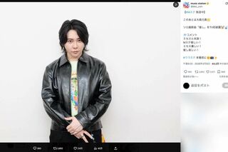 2026年5月8日、『ミュージックステーション』に出演したMrs. GREEN APPLEの大森元貴（番組公式Xより）