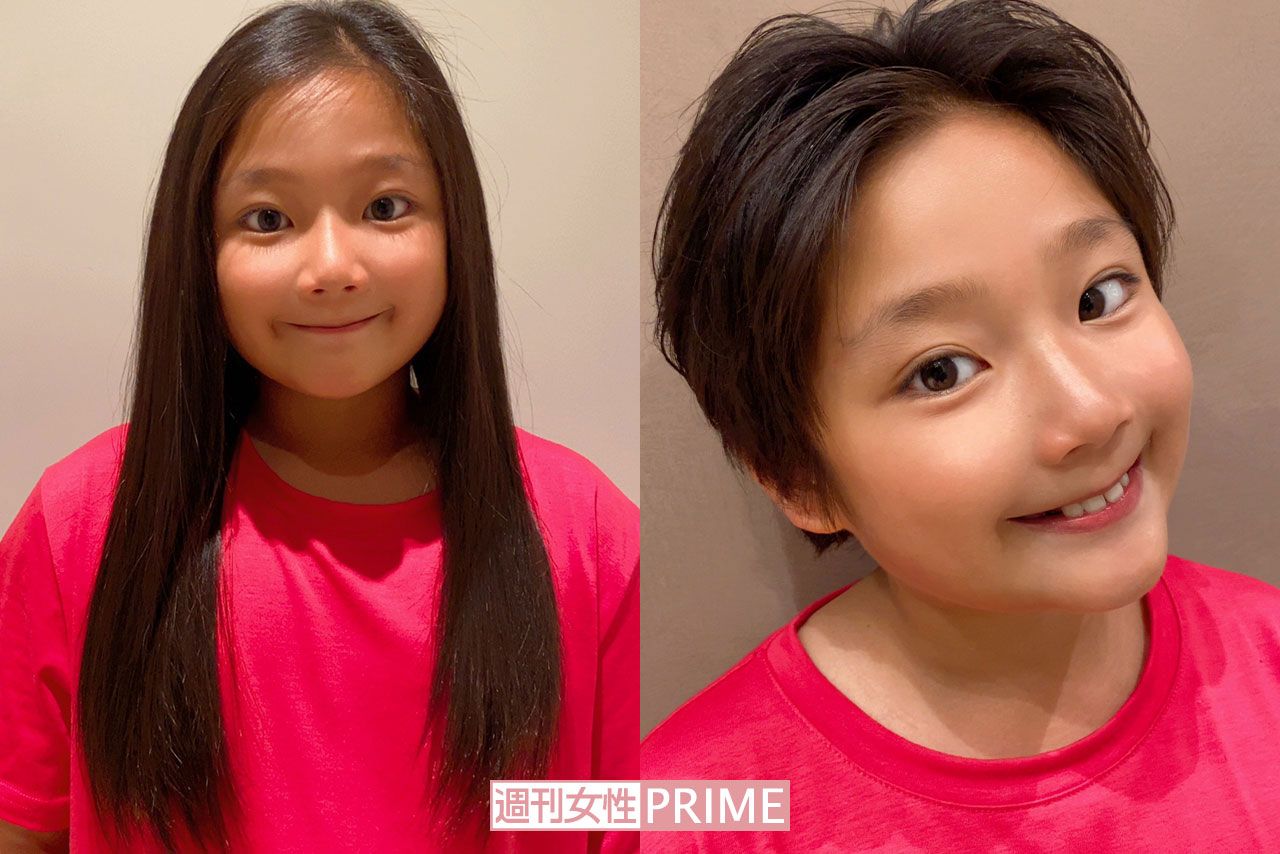 ヘアドネーションをするため伸ばしていた髪をばっさりカットした山田まりやの息子・宗徳くん