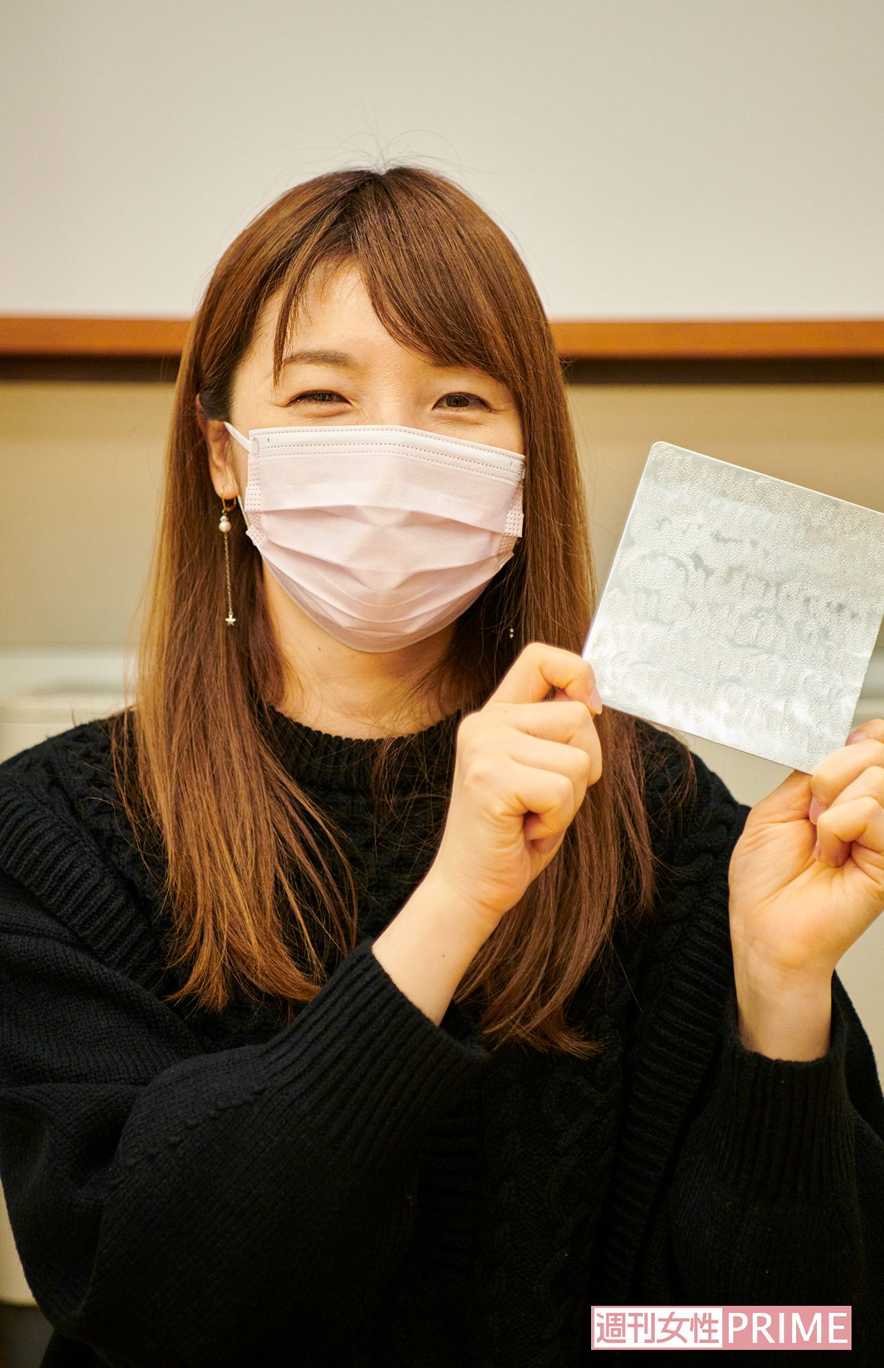 悪戦苦闘しながらも完成！　折り曲げて、家では小物入れとして使ってます　撮影／山田智絵