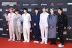 2018年、音楽授賞式レッドカーペットに登場したBTS。右から3人目がRM