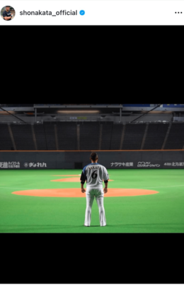 中田翔が引退発表前にインスタグラムに投稿した日本ハム時代の写真（公式インスタグラムより）