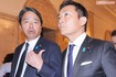 玉木氏の不倫発覚の日もともに行動する国民民主党、玉木雄一郎代表と榛葉賀津也幹事長(2024年11月11日)